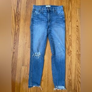 Madewell 10” High rise skinny drop step-hem edition